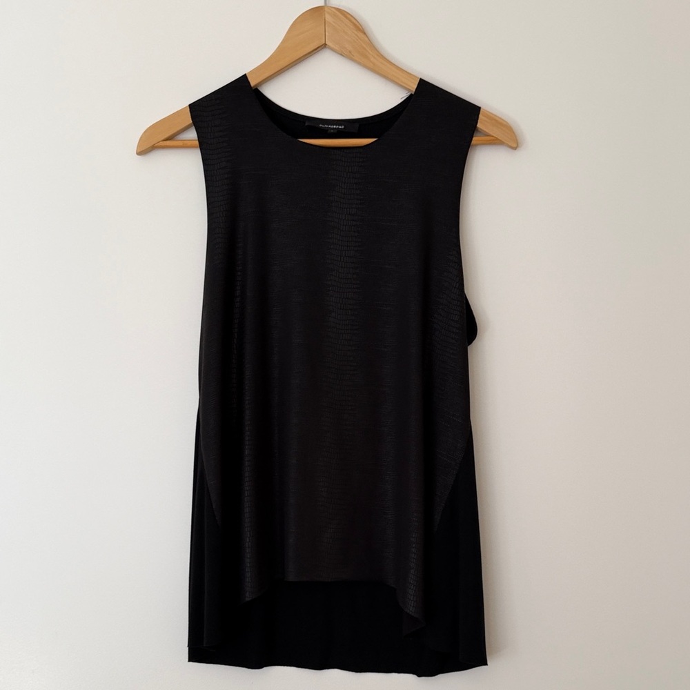 Black Sleeveless Top Basic Flowy Large